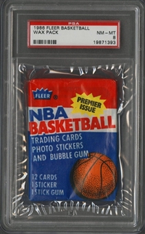 1986/87 Fleer Basketball Wax Pack - PSA NM-MT 8